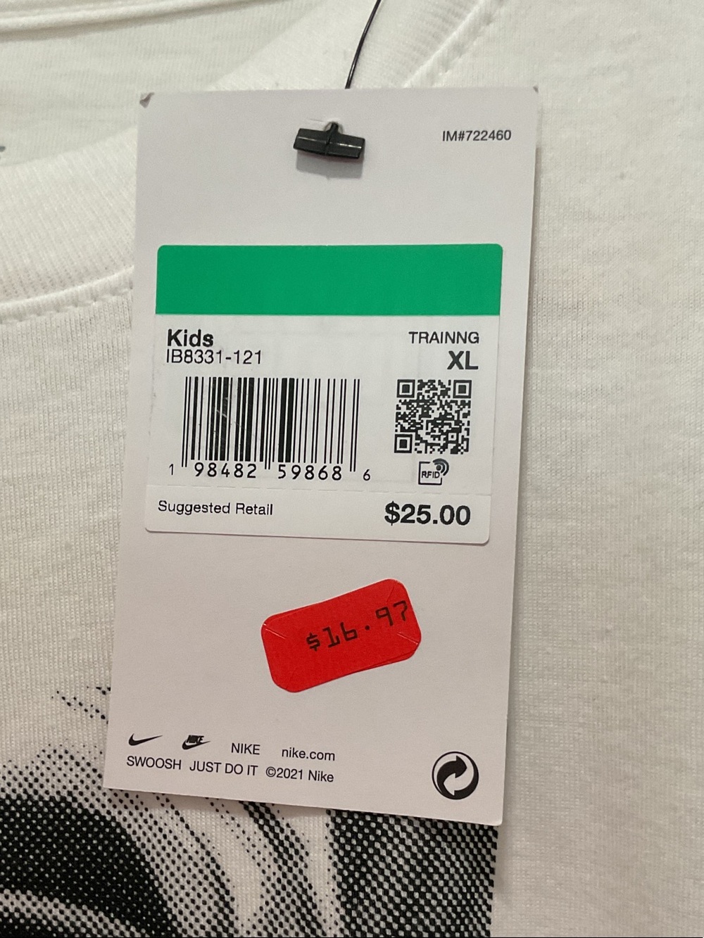 Nike White Graphic 'PLAY ATTENTION' Tee - Picture 5 of 7